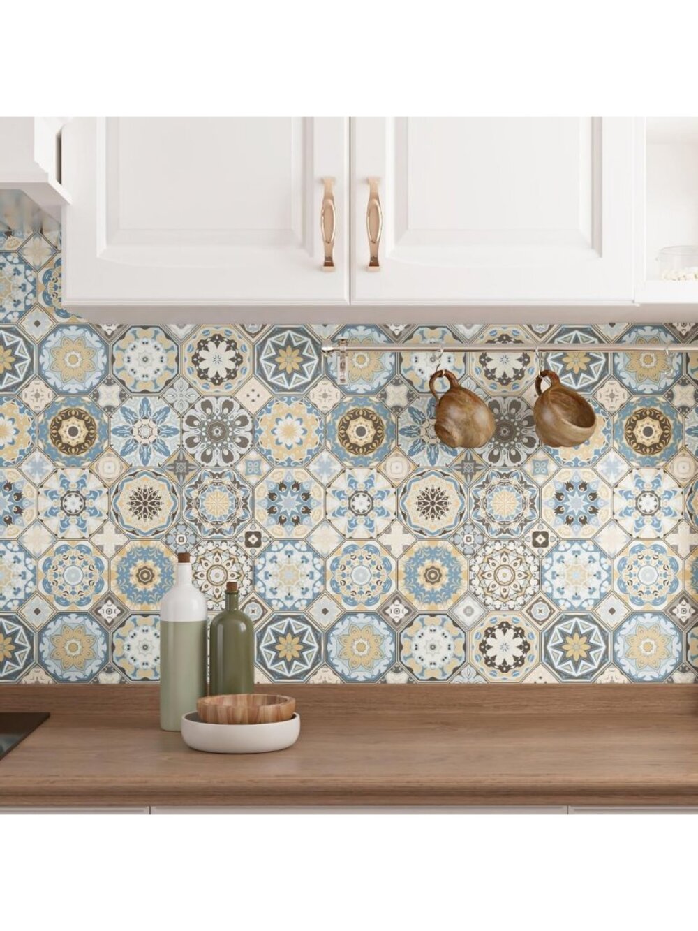 Boho Waterproof Peel and Stick Wallpaper | Colorful Geometric Wall Decor